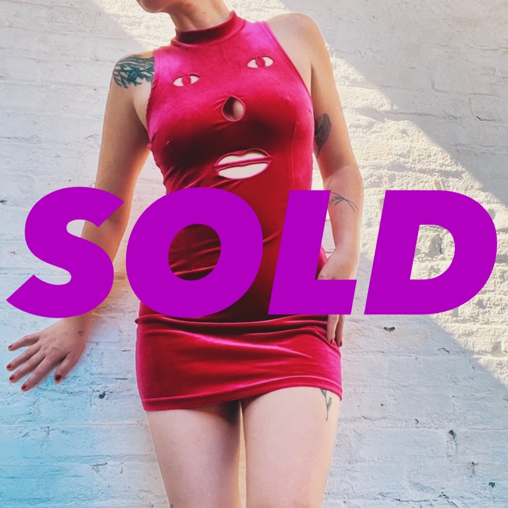 SOLD ON DEPOP Fashion Brand Company Limited Run Velvet Face Cutout Mini Dress